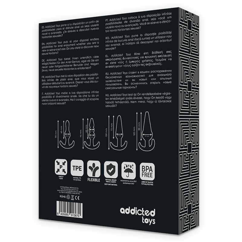 ADDICTED TOYS Set di 4 Plug Anali – Design Esclusivo per Esplorare il Piacere con Sicurezza