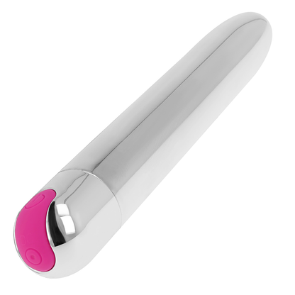 OHMAMA - 10 MODES RECHARGEABLE SILVER VIBRATOR 18.5 CM