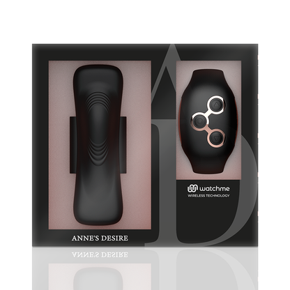 ANNE'S DESIRE Panty Pleasure Tecnología WatchMe Negro Y Dorado – Diseño Ergonómico Con Control Avanzado Para Placer Personalizado