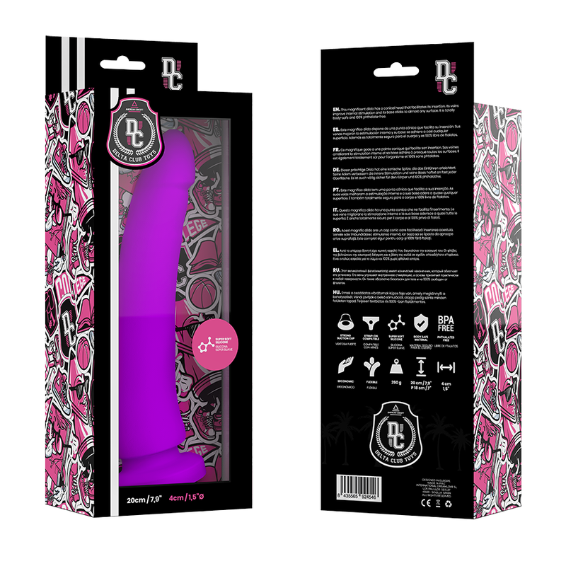 DELTA CLUB - DILDO REALISTA LILA SILICONA MEDICA 20 CM -O- 4 CM-DELTACLUB-Noxtic