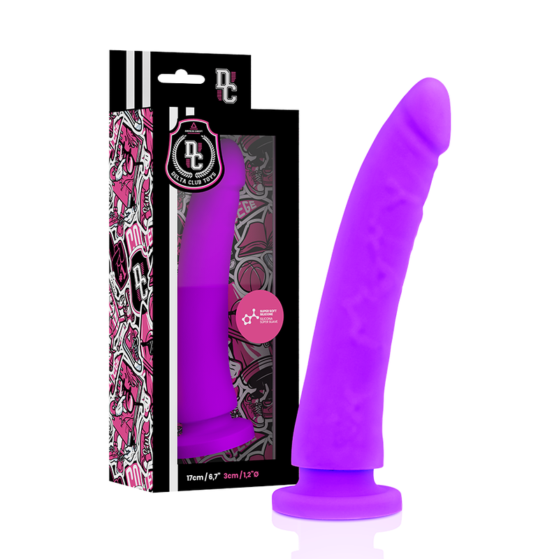DELTA CLUB - TOYS ARNES + DILDO LILA SILICONA MEDICA 17 CM -O- 3 CM-DELTACLUB-Noxtic
