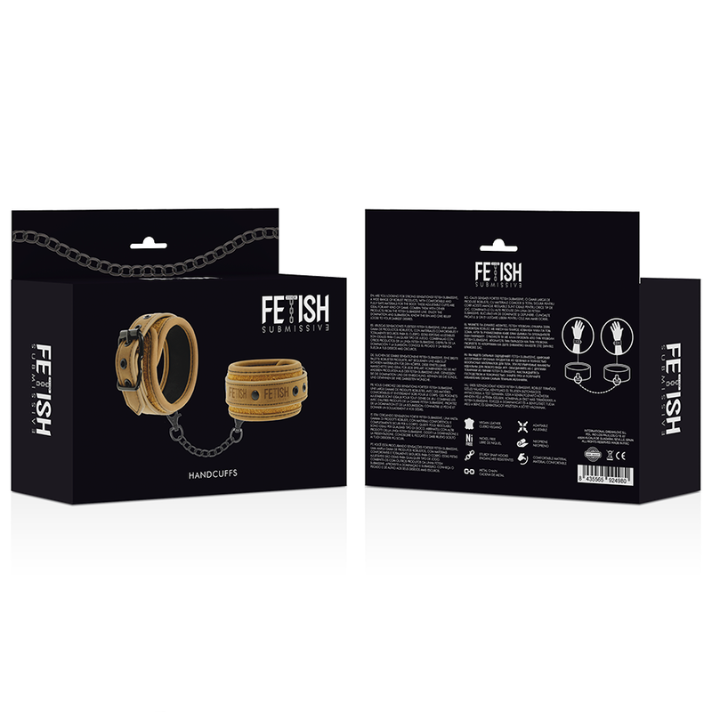 Fetish Submissive Origin – Manette in pelle vegana con fodera in neoprene morbido