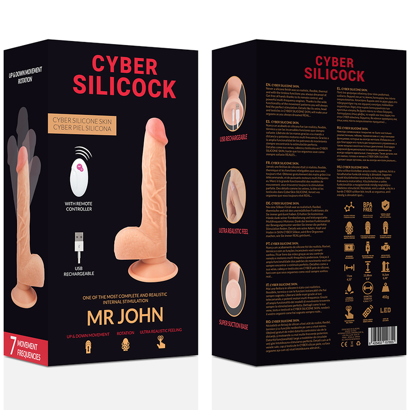 Comprar Mr John Silicock Realista Con Control Remoto 23.88 Cm – Diseño Avanzado Para Exploración Intima-Noxtic