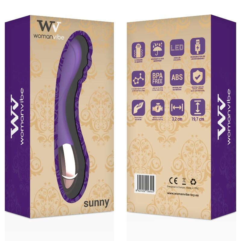 Vibratore ricaricabile WOMANVIBE Sunny – Design curvo con silicone morbido per un piacere intenso