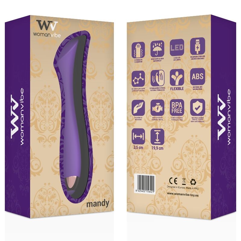 Vibratore ricaricabile Mandy WOMANVIBE – Stimolazione intensa con silicone senza ftalati