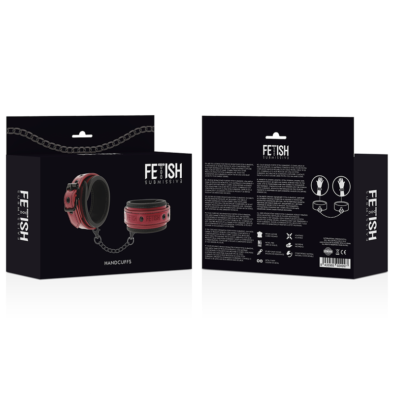 FETISH Submissive Dark Room – Manette in pelle vegana con fodera in neoprene per comfort e stile