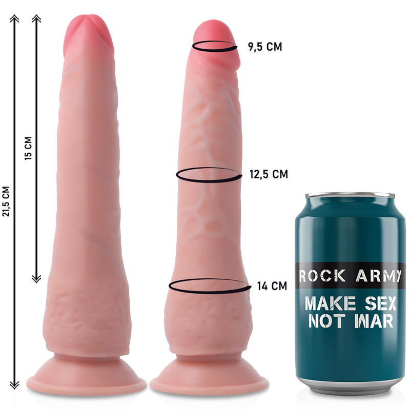 ROCKARMY - ARNÉS + DUAL DENSITY CRUSADER DILDO REALISTA 21.5 CM -O- 4.46 CM-ROCK ARMY-Noxtic