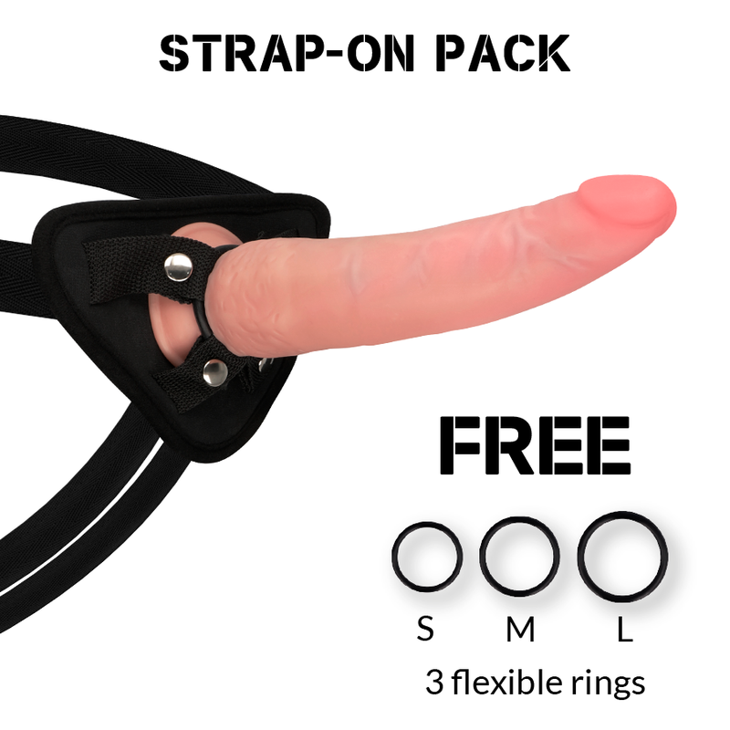ROCKARMY - ARNÉS + DUAL DENSITY CRUSADER DILDO REALISTA 21.5 CM -O- 4.46 CM-ROCK ARMY-Noxtic