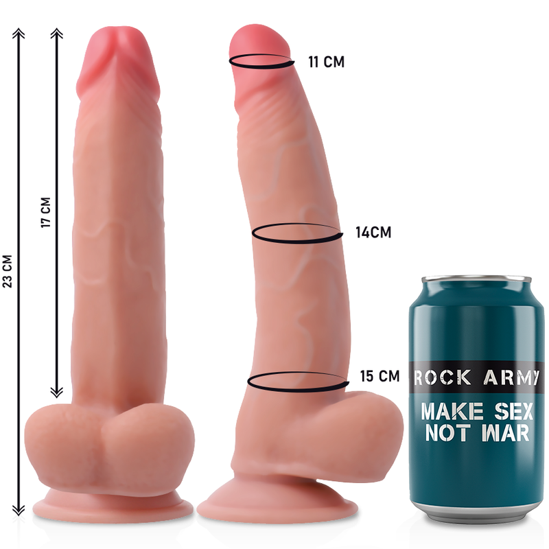 ROCKARMY - ARNÉS + DUAL DENSITY LEOPARD DILDO REALISTA 23 CM -O- 4.77 CM-ROCK ARMY-Noxtic