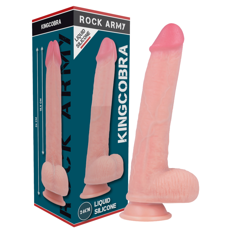 ROCKARMY Arnés Con Dildo Premium Kingcobra 24 Cm – Diseño Ergonómico Para Placer Intenso