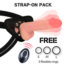 ROCKARMY - HARNESS + LIQUID SILICONE VIBRATOR REMOTE CONTROL PREMIUM APACHE 20.5 CM -OR- 4.62 CM