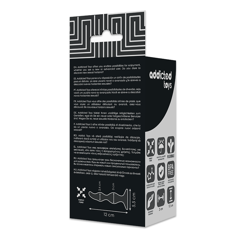 ADDICTED TOYS Plug anale 12 cm nero – Design sicuro per un piacere personale esplorativo