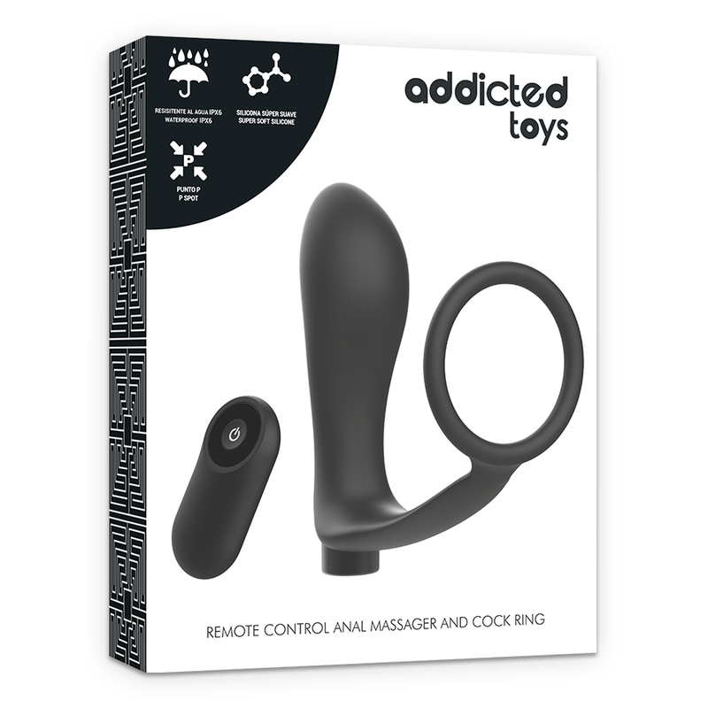 ADDICTED TOYS Anilla Pene Con Plug Anal – Diseño Recargable Con Control Remoto Para Estimulación Sensacional